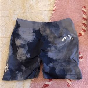 Darc sports Wolves Graphic Blue and Gray Shorts